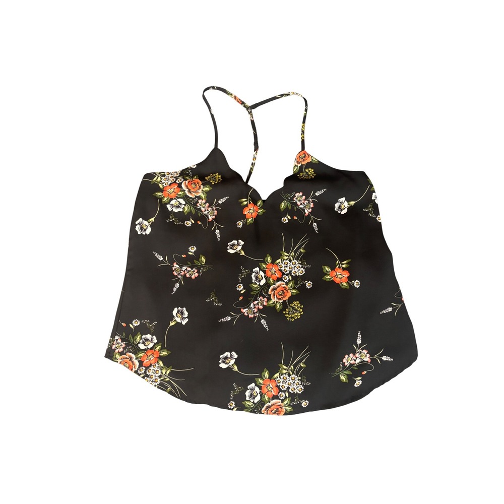 Nine Britton Stitch Fix Floral Cami Top S Black Racerback Strappy Cottagecore